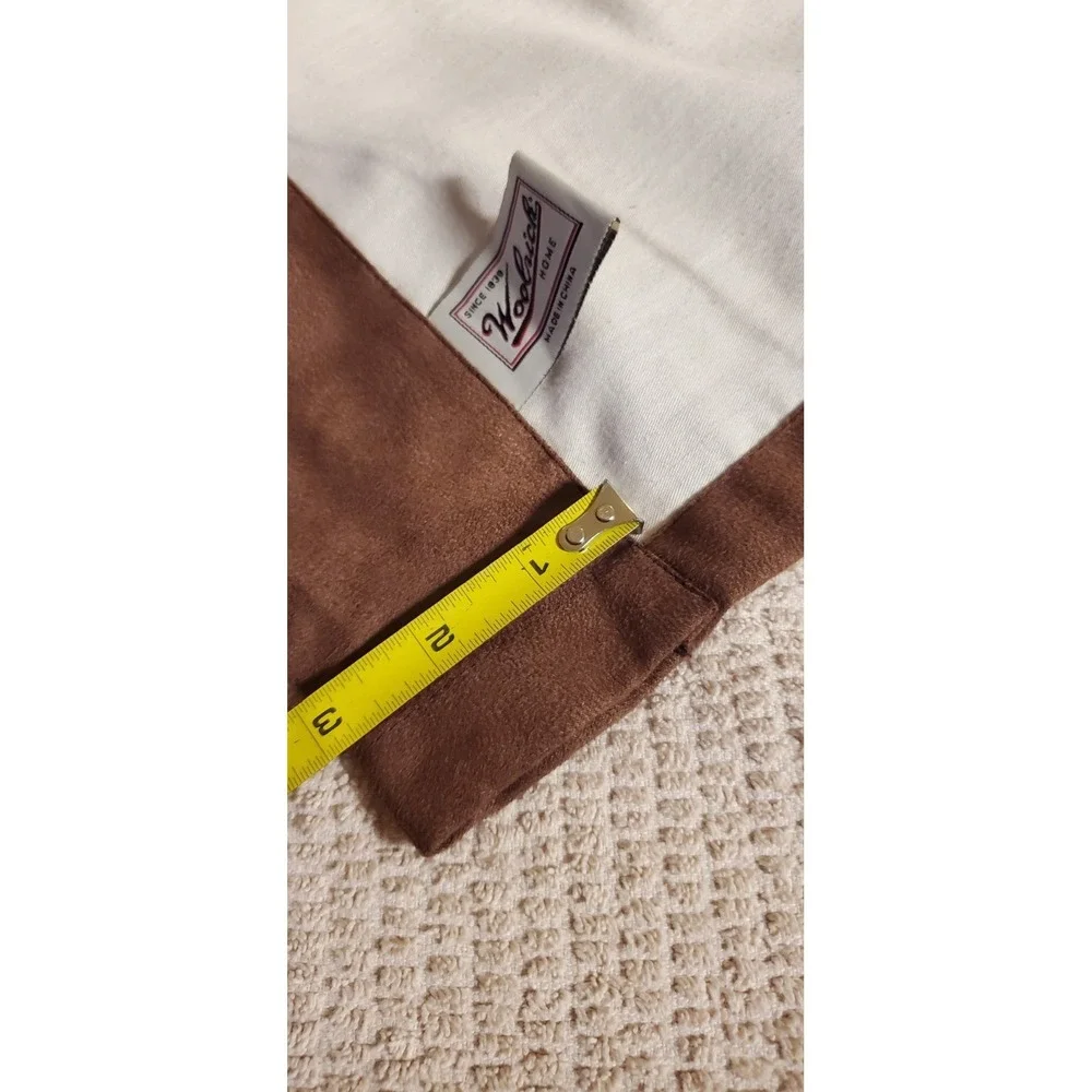 Woolrich‎ Faux Suade Curtain 1 Panel Brown Lined Top Rod Sleeve